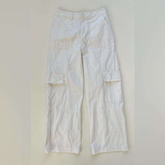 Princess Polly White Cargo Pants Straight Leg Size 2 - Picture 1 of 10